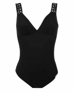 Maillot De Bain Une Pièce Nageur Maintien Ouvert Lise Charmel Ajourage Couture (Noir)