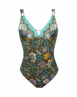 Maillot De Bain Une Pièce Nageur Maintien Ouvert Lise Charmel Fleur Persane (Bronze Persanne)