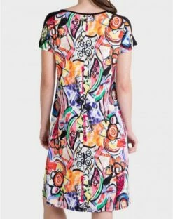 Robe De Plage Manches Courtes Imprimé Multicolore Massana -MARIE JO Ventes robe de plage manches courtes imprime multicolore massana 2