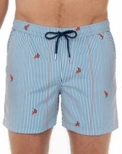 Short De Bain HOM Roxo (Bleu Rayé Blanc)
